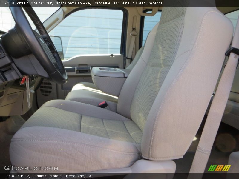 Dark Blue Pearl Metallic / Medium Stone 2008 Ford F250 Super Duty Lariat Crew Cab 4x4