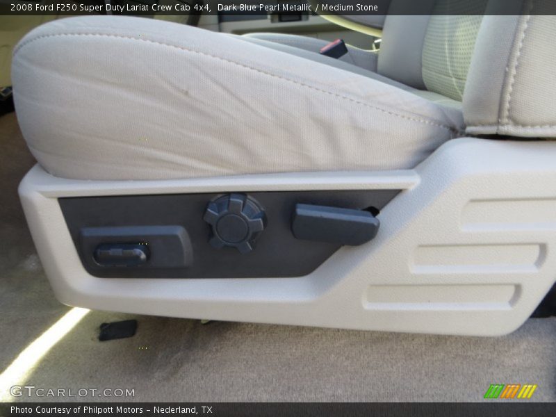 Dark Blue Pearl Metallic / Medium Stone 2008 Ford F250 Super Duty Lariat Crew Cab 4x4