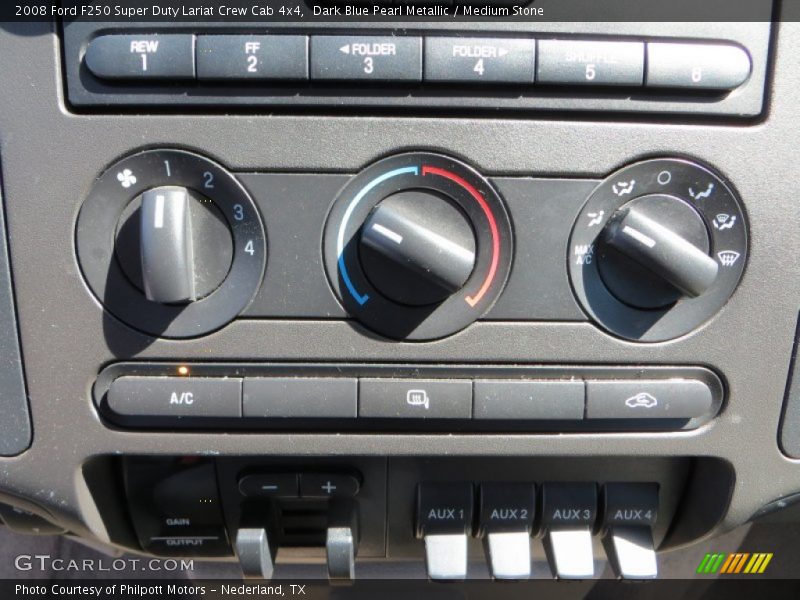 Dark Blue Pearl Metallic / Medium Stone 2008 Ford F250 Super Duty Lariat Crew Cab 4x4