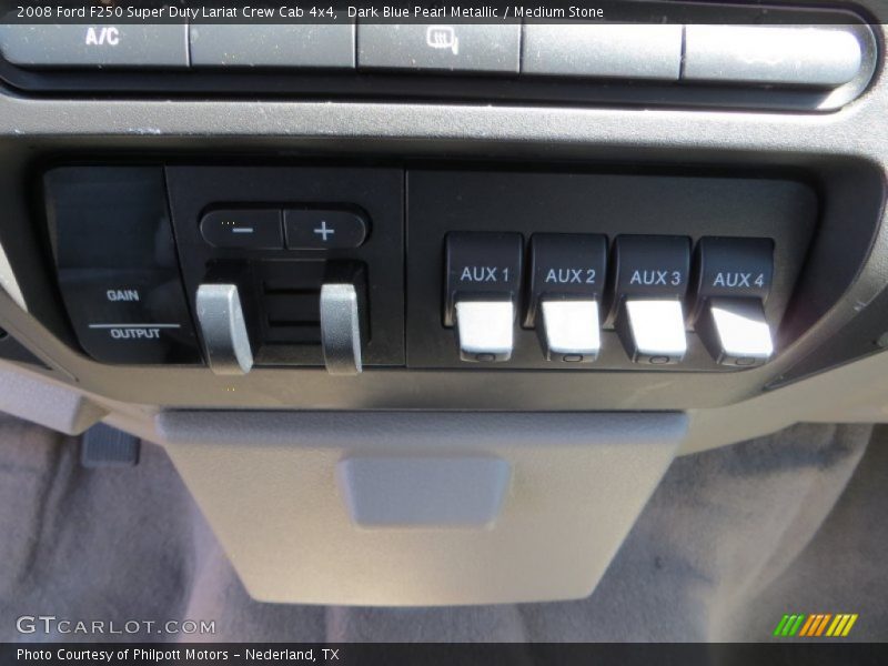 Dark Blue Pearl Metallic / Medium Stone 2008 Ford F250 Super Duty Lariat Crew Cab 4x4