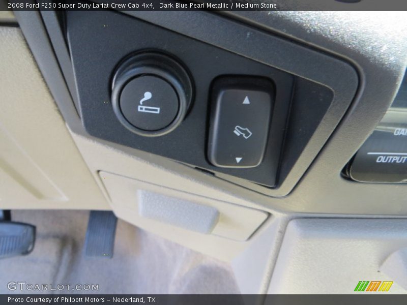 Dark Blue Pearl Metallic / Medium Stone 2008 Ford F250 Super Duty Lariat Crew Cab 4x4