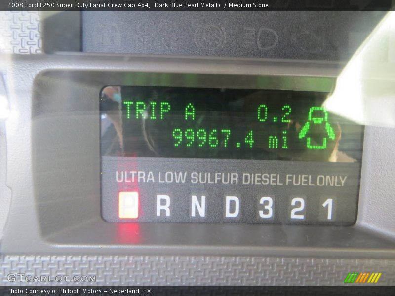 Dark Blue Pearl Metallic / Medium Stone 2008 Ford F250 Super Duty Lariat Crew Cab 4x4