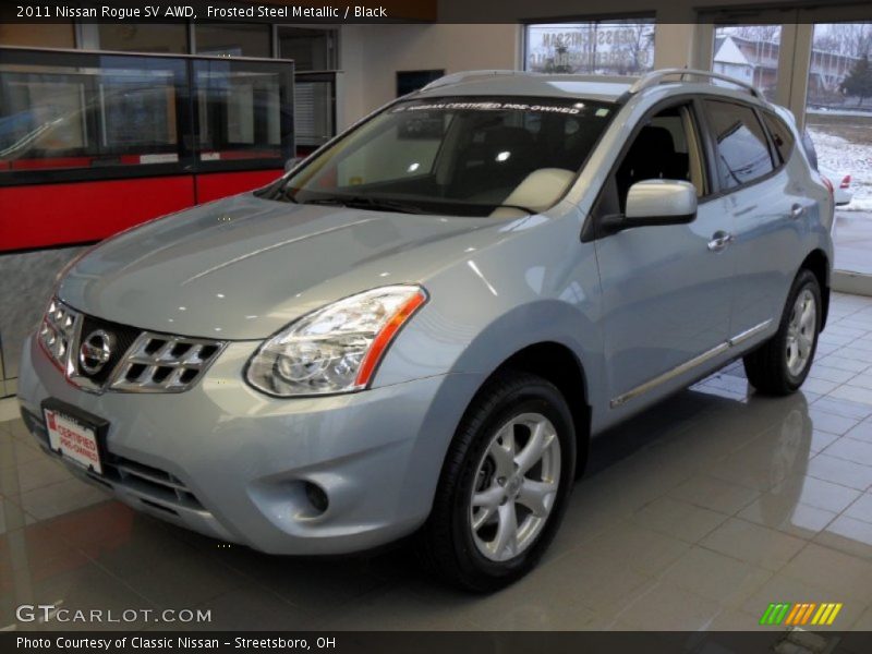 Frosted Steel Metallic / Black 2011 Nissan Rogue SV AWD