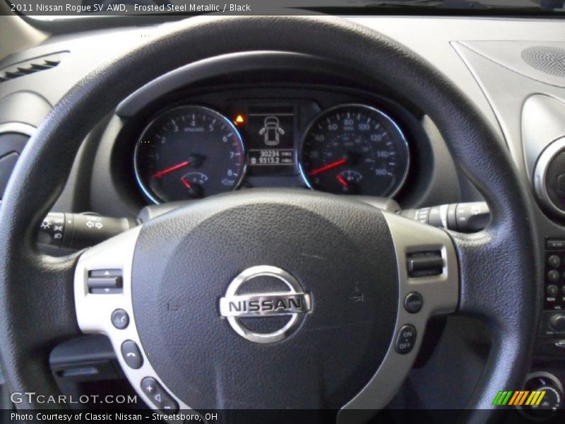 Frosted Steel Metallic / Black 2011 Nissan Rogue SV AWD