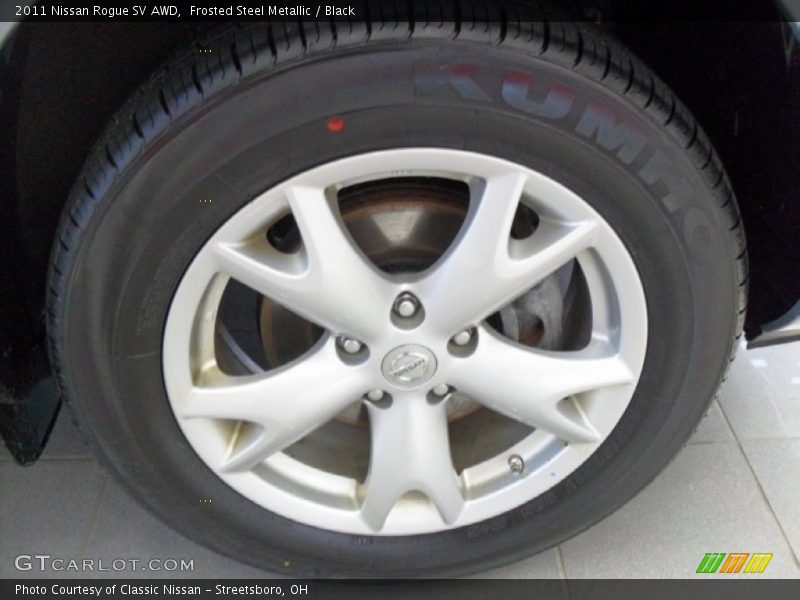 Frosted Steel Metallic / Black 2011 Nissan Rogue SV AWD