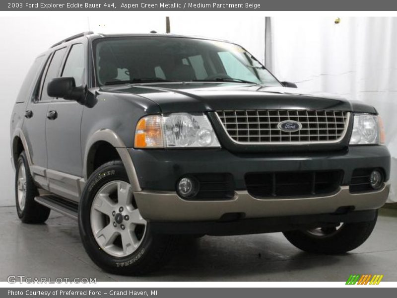 Aspen Green Metallic / Medium Parchment Beige 2003 Ford Explorer Eddie Bauer 4x4