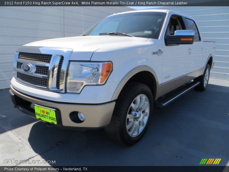 White Platinum Metallic Tri-Coat / King Ranch Chaparral Leather 2012 Ford F150 King Ranch SuperCrew 4x4