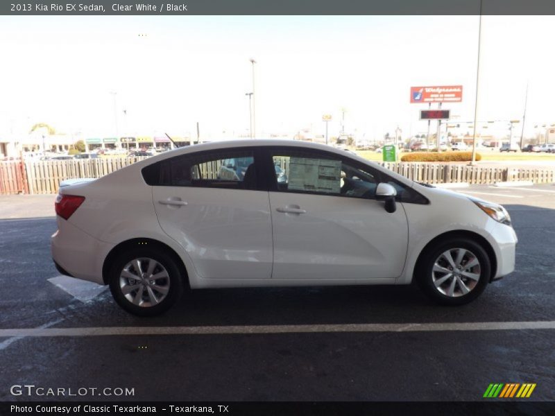 Clear White / Black 2013 Kia Rio EX Sedan