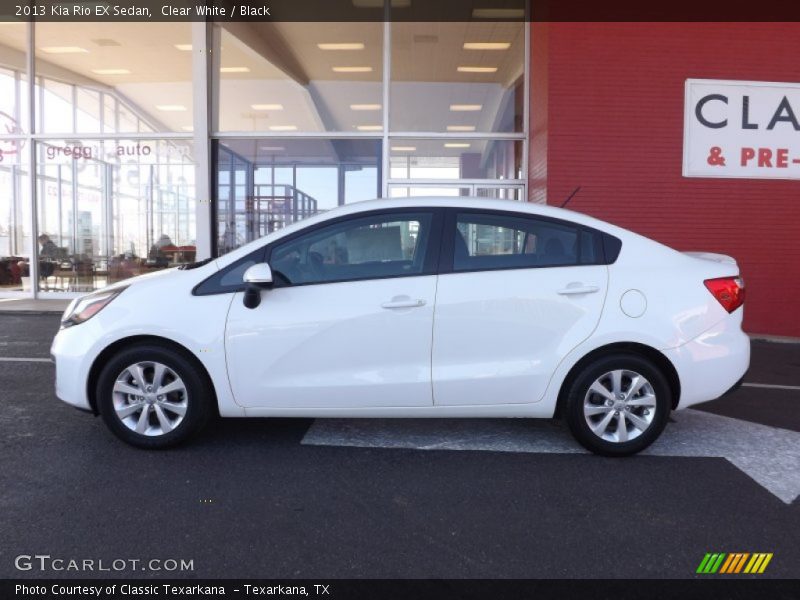 Clear White / Black 2013 Kia Rio EX Sedan