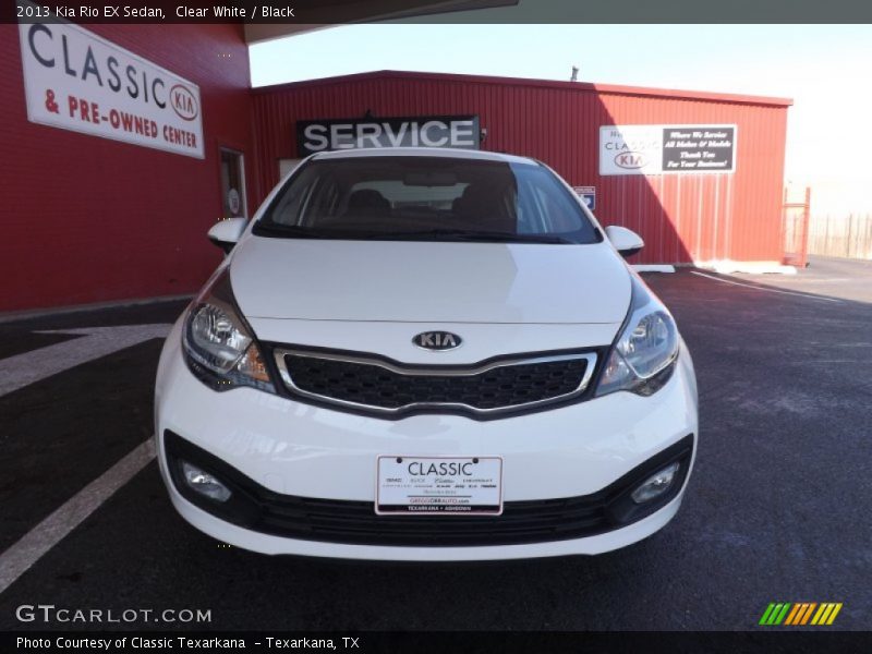 Clear White / Black 2013 Kia Rio EX Sedan