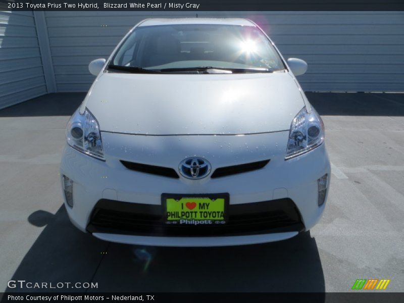 Blizzard White Pearl / Misty Gray 2013 Toyota Prius Two Hybrid