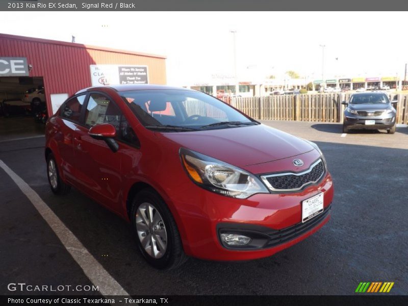 Signal Red / Black 2013 Kia Rio EX Sedan