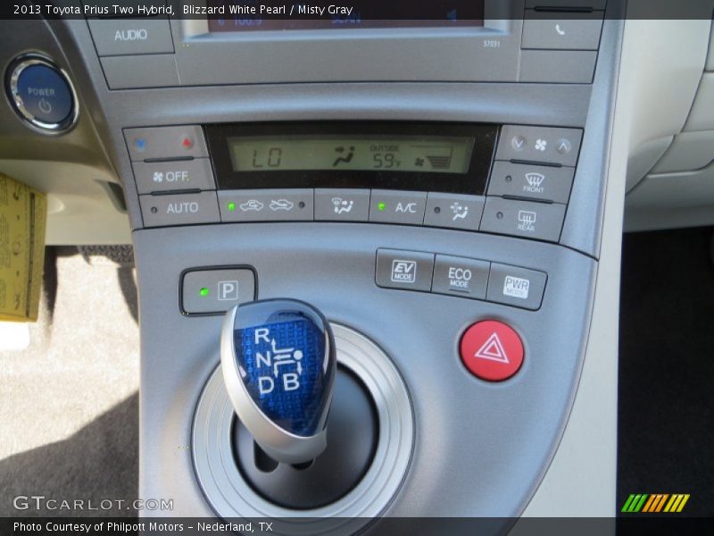 Blizzard White Pearl / Misty Gray 2013 Toyota Prius Two Hybrid