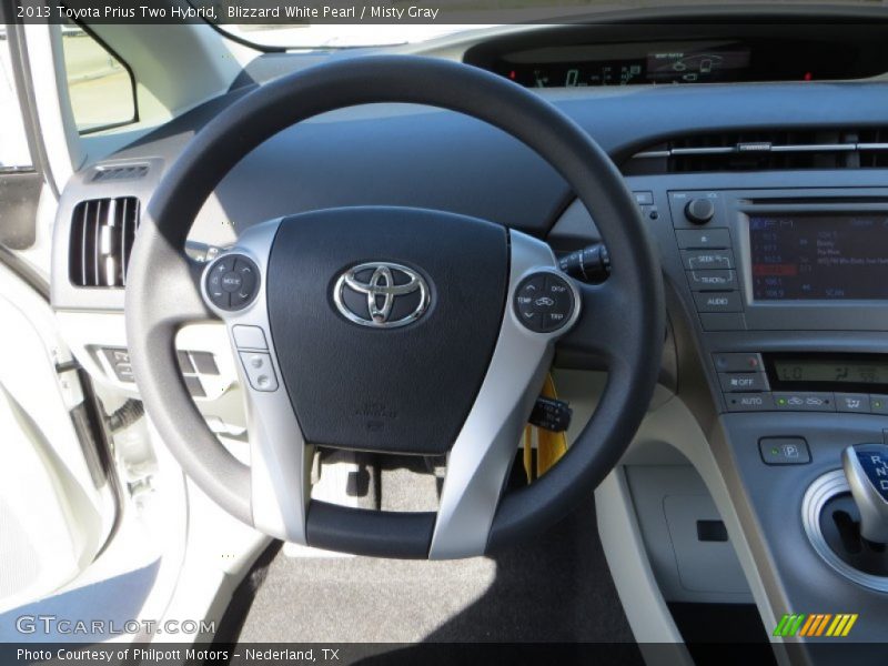 Blizzard White Pearl / Misty Gray 2013 Toyota Prius Two Hybrid