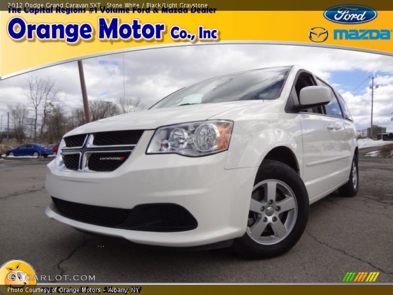 Stone White / Black/Light Graystone 2012 Dodge Grand Caravan SXT