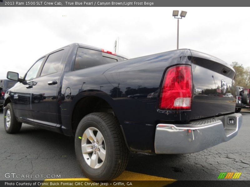 True Blue Pearl / Canyon Brown/Light Frost Beige 2013 Ram 1500 SLT Crew Cab