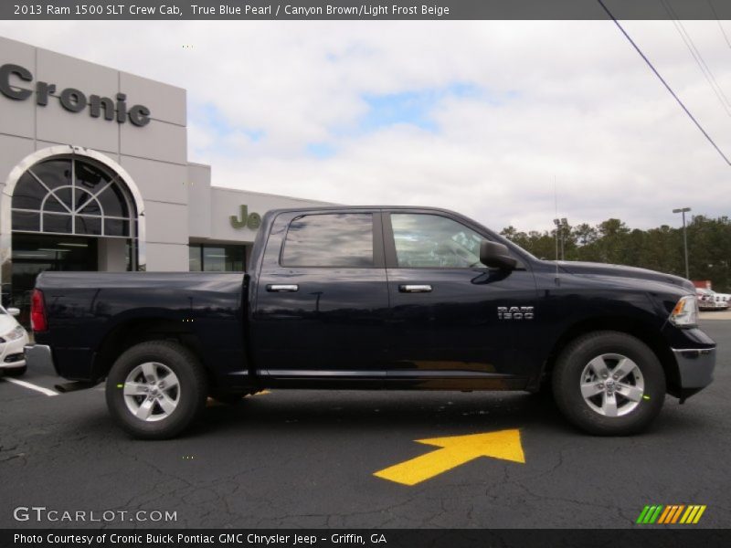 True Blue Pearl / Canyon Brown/Light Frost Beige 2013 Ram 1500 SLT Crew Cab