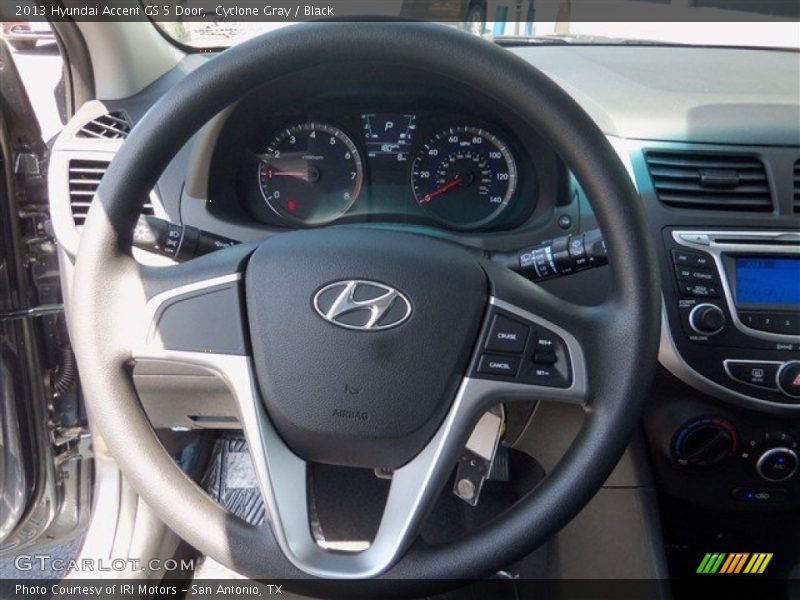 Cyclone Gray / Black 2013 Hyundai Accent GS 5 Door