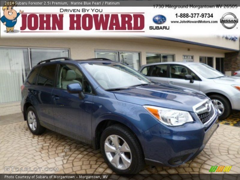Marine Blue Pearl / Platinum 2014 Subaru Forester 2.5i Premium