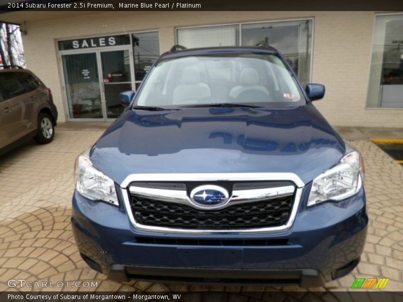 Marine Blue Pearl / Platinum 2014 Subaru Forester 2.5i Premium