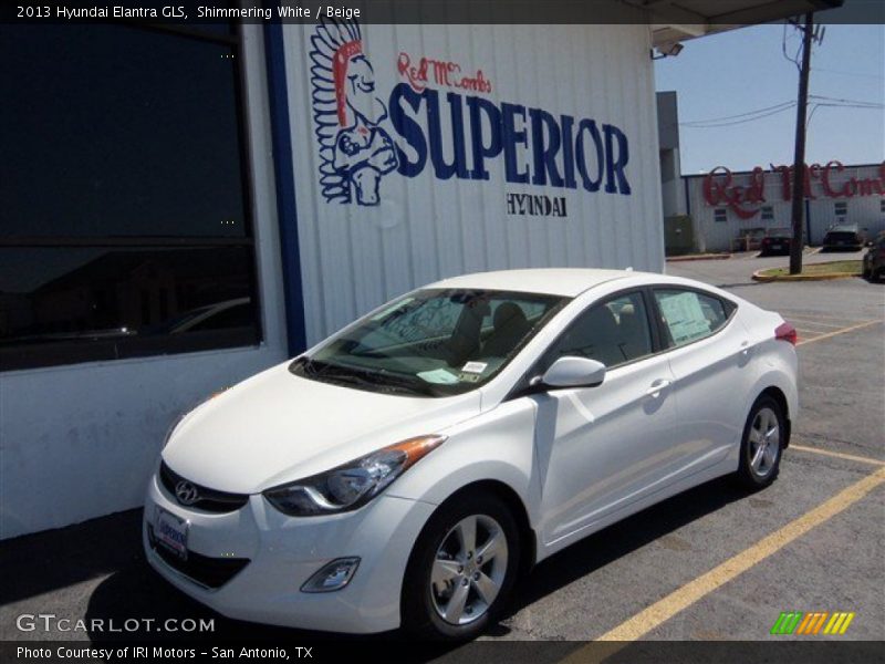 Shimmering White / Beige 2013 Hyundai Elantra GLS