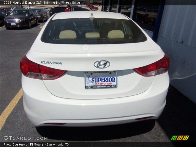 Shimmering White / Beige 2013 Hyundai Elantra GLS