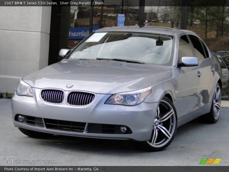 Silver Grey Metallic / Black 2007 BMW 5 Series 530i Sedan