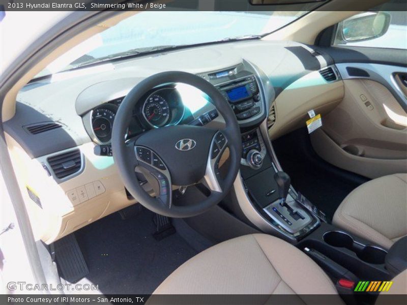Shimmering White / Beige 2013 Hyundai Elantra GLS