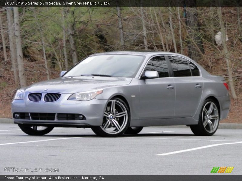 Silver Grey Metallic / Black 2007 BMW 5 Series 530i Sedan
