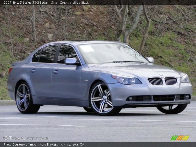 Silver Grey Metallic / Black 2007 BMW 5 Series 530i Sedan