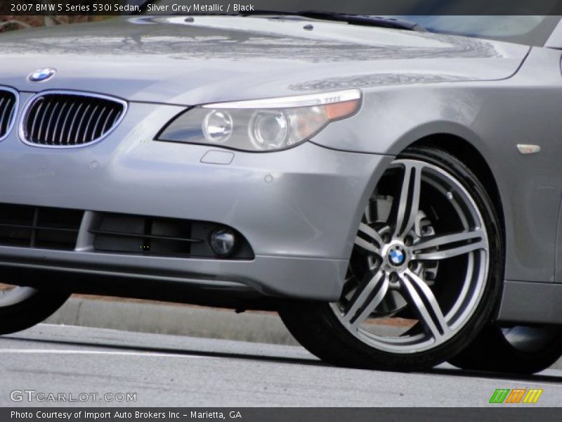 Silver Grey Metallic / Black 2007 BMW 5 Series 530i Sedan