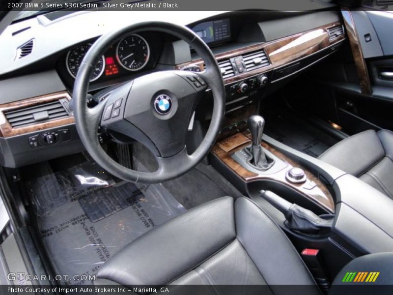 Silver Grey Metallic / Black 2007 BMW 5 Series 530i Sedan