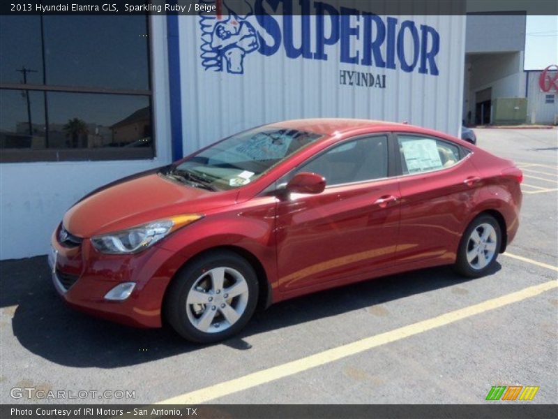 Sparkling Ruby / Beige 2013 Hyundai Elantra GLS