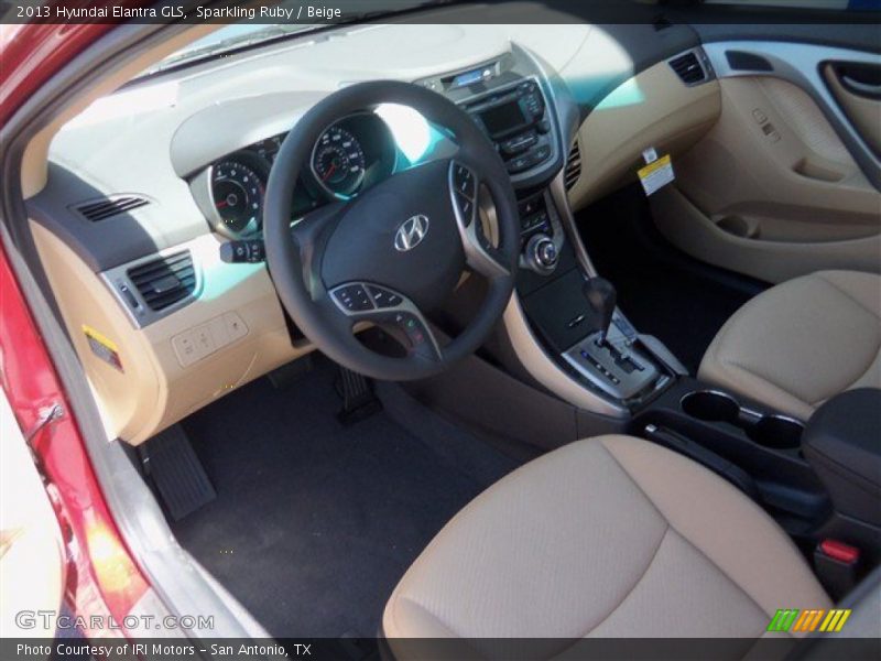 Sparkling Ruby / Beige 2013 Hyundai Elantra GLS