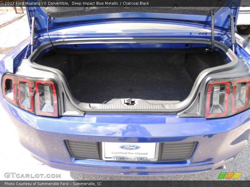 Deep Impact Blue Metallic / Charcoal Black 2013 Ford Mustang V6 Convertible