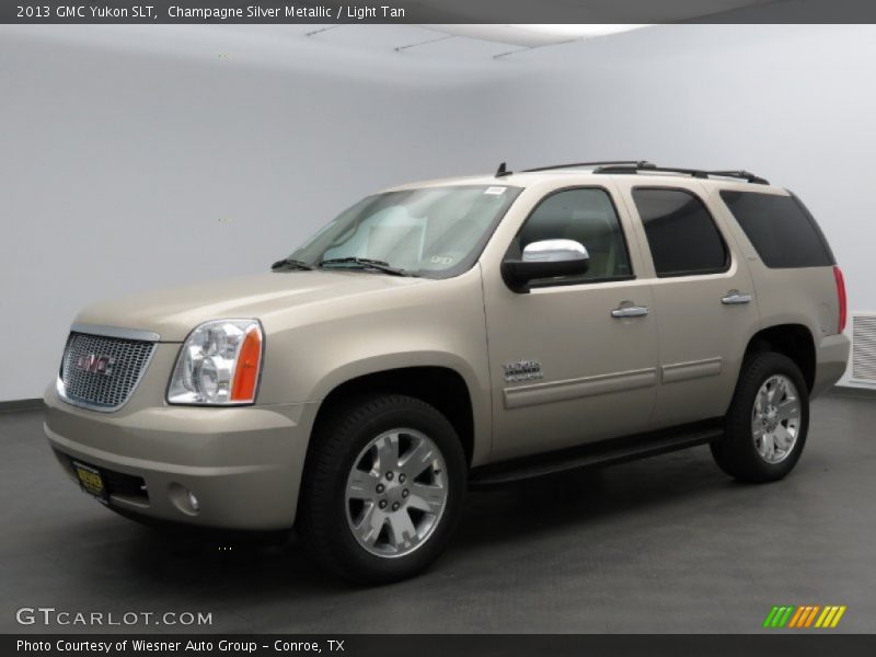 Champagne Silver Metallic / Light Tan 2013 GMC Yukon SLT