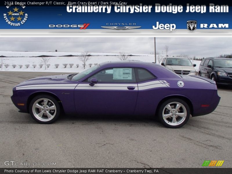 Plum Crazy Pearl / Dark Slate Gray 2013 Dodge Challenger R/T Classic