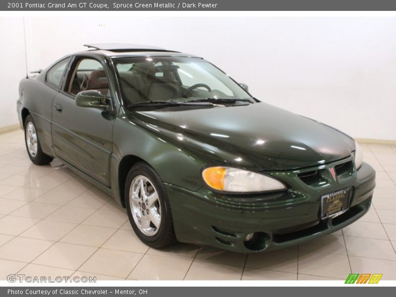 Spruce Green Metallic / Dark Pewter 2001 Pontiac Grand Am GT Coupe