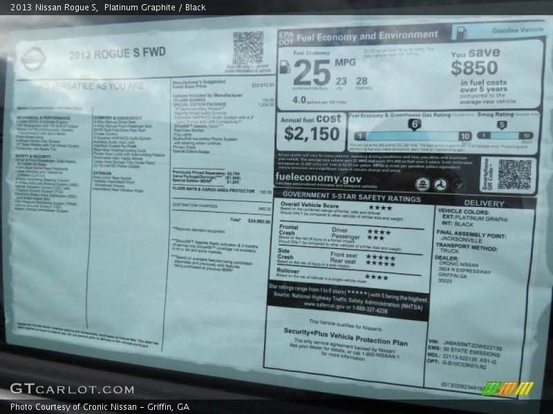 Platinum Graphite / Black 2013 Nissan Rogue S