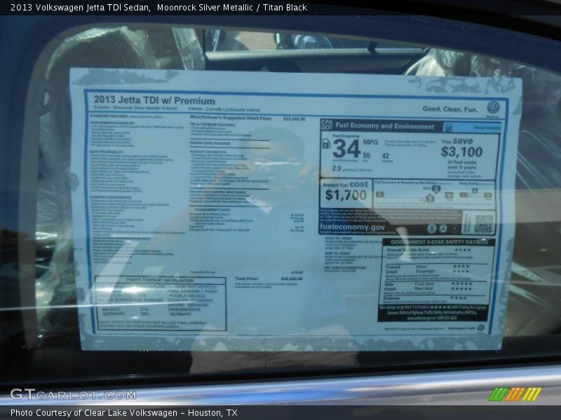 Moonrock Silver Metallic / Titan Black 2013 Volkswagen Jetta TDI Sedan