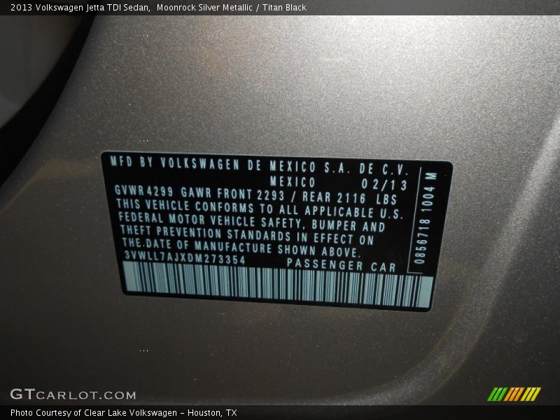 Moonrock Silver Metallic / Titan Black 2013 Volkswagen Jetta TDI Sedan
