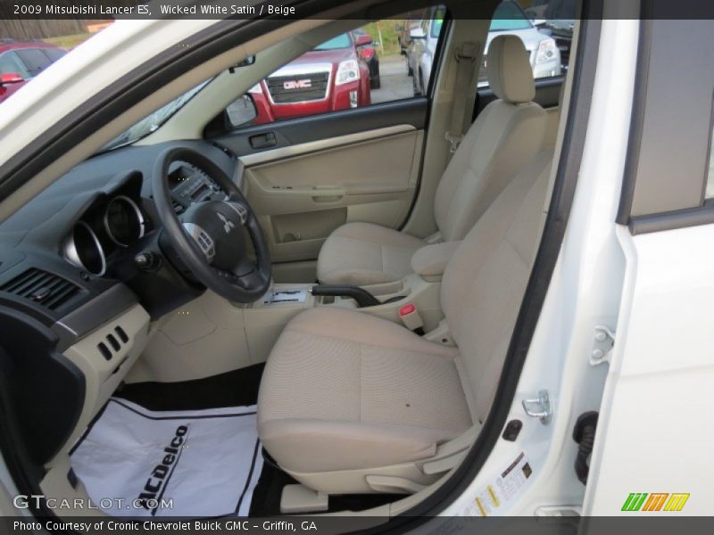 Wicked White Satin / Beige 2009 Mitsubishi Lancer ES