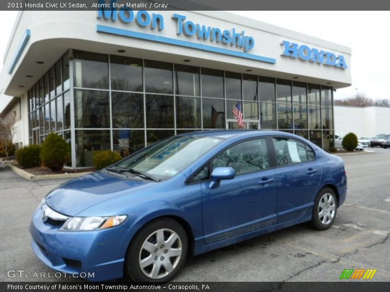 Atomic Blue Metallic / Gray 2011 Honda Civic LX Sedan
