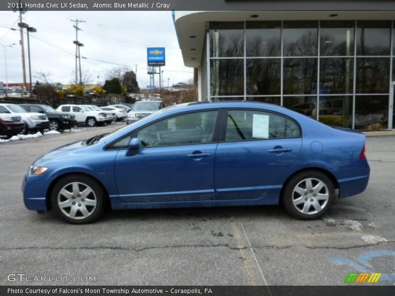 Atomic Blue Metallic / Gray 2011 Honda Civic LX Sedan
