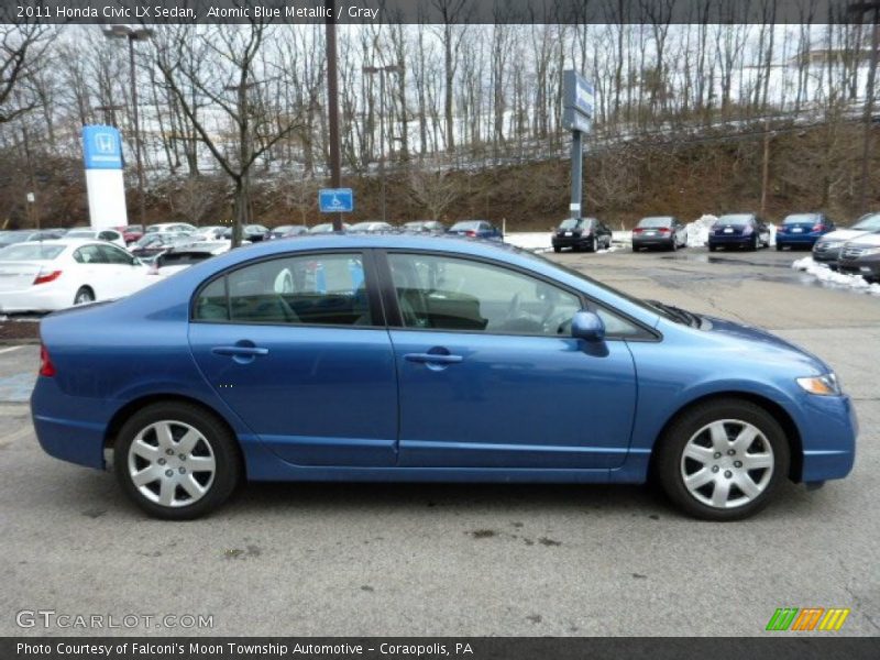 Atomic Blue Metallic / Gray 2011 Honda Civic LX Sedan