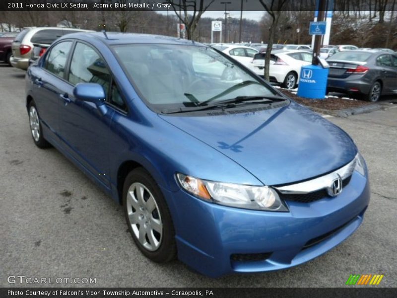 Atomic Blue Metallic / Gray 2011 Honda Civic LX Sedan