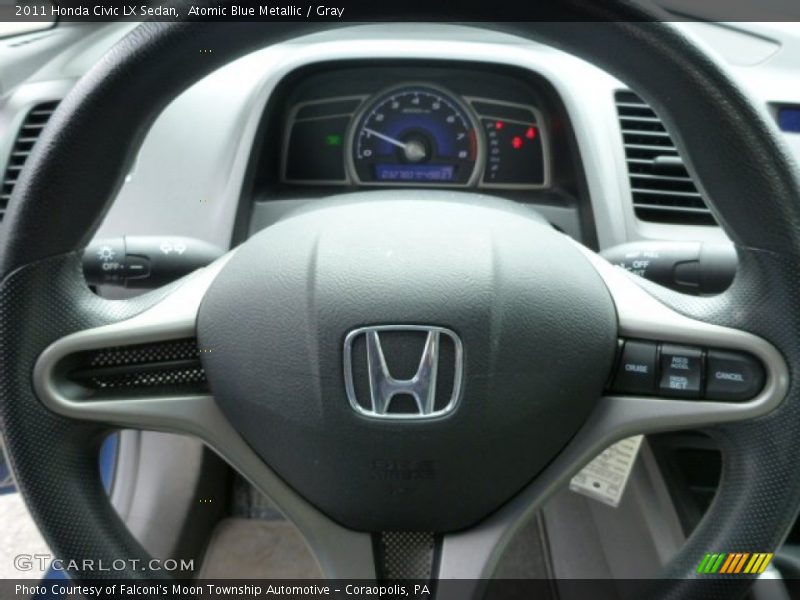 Atomic Blue Metallic / Gray 2011 Honda Civic LX Sedan