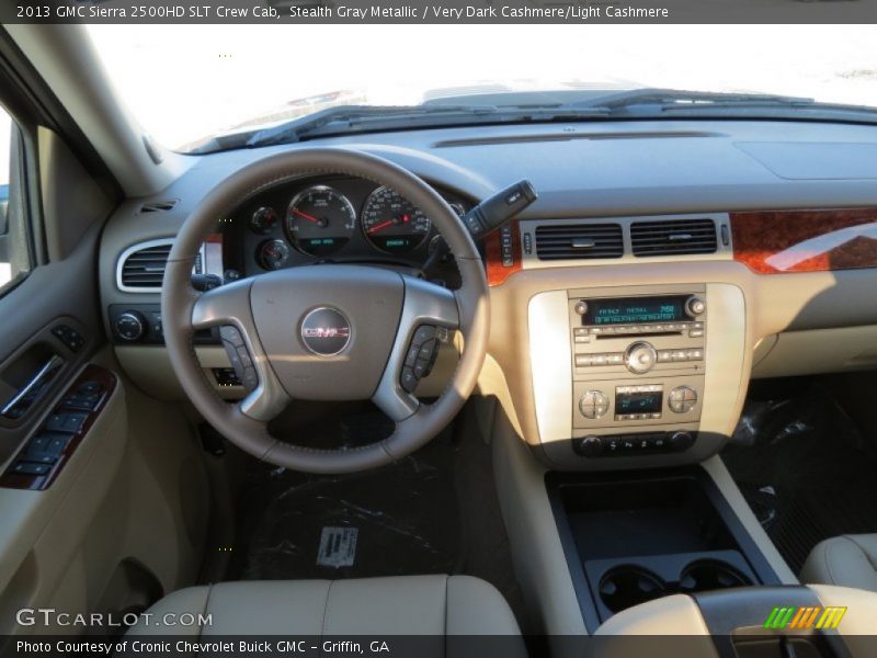 Stealth Gray Metallic / Very Dark Cashmere/Light Cashmere 2013 GMC Sierra 2500HD SLT Crew Cab