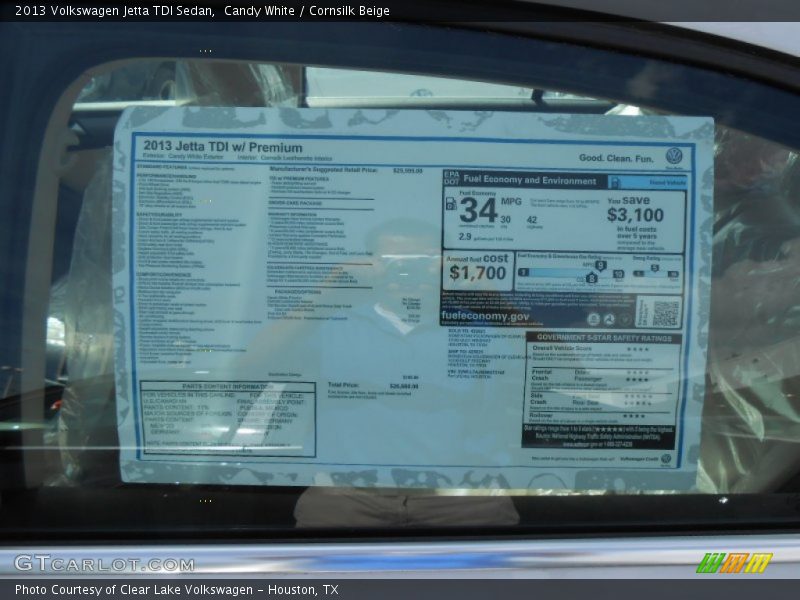 Candy White / Cornsilk Beige 2013 Volkswagen Jetta TDI Sedan