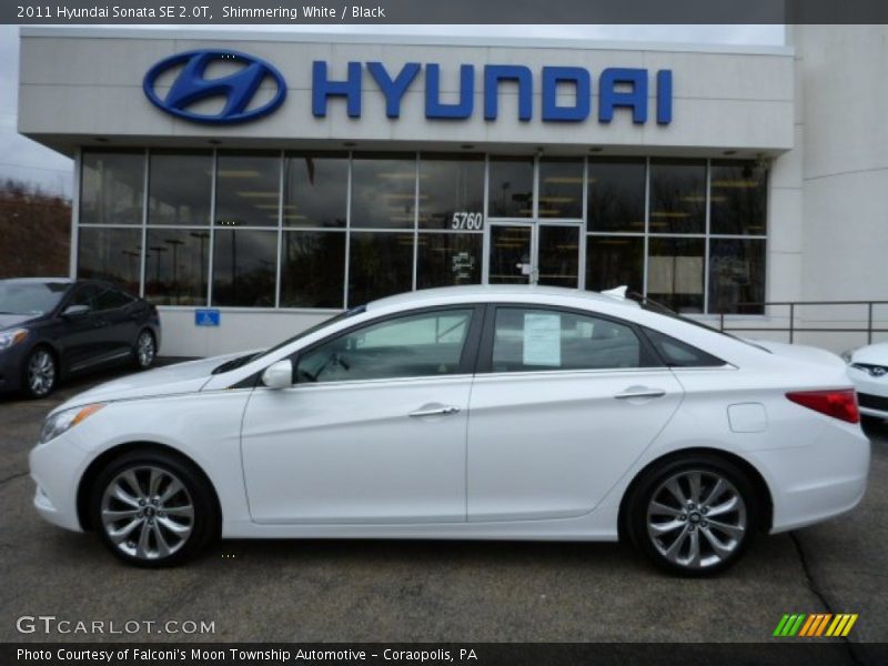 Shimmering White / Black 2011 Hyundai Sonata SE 2.0T